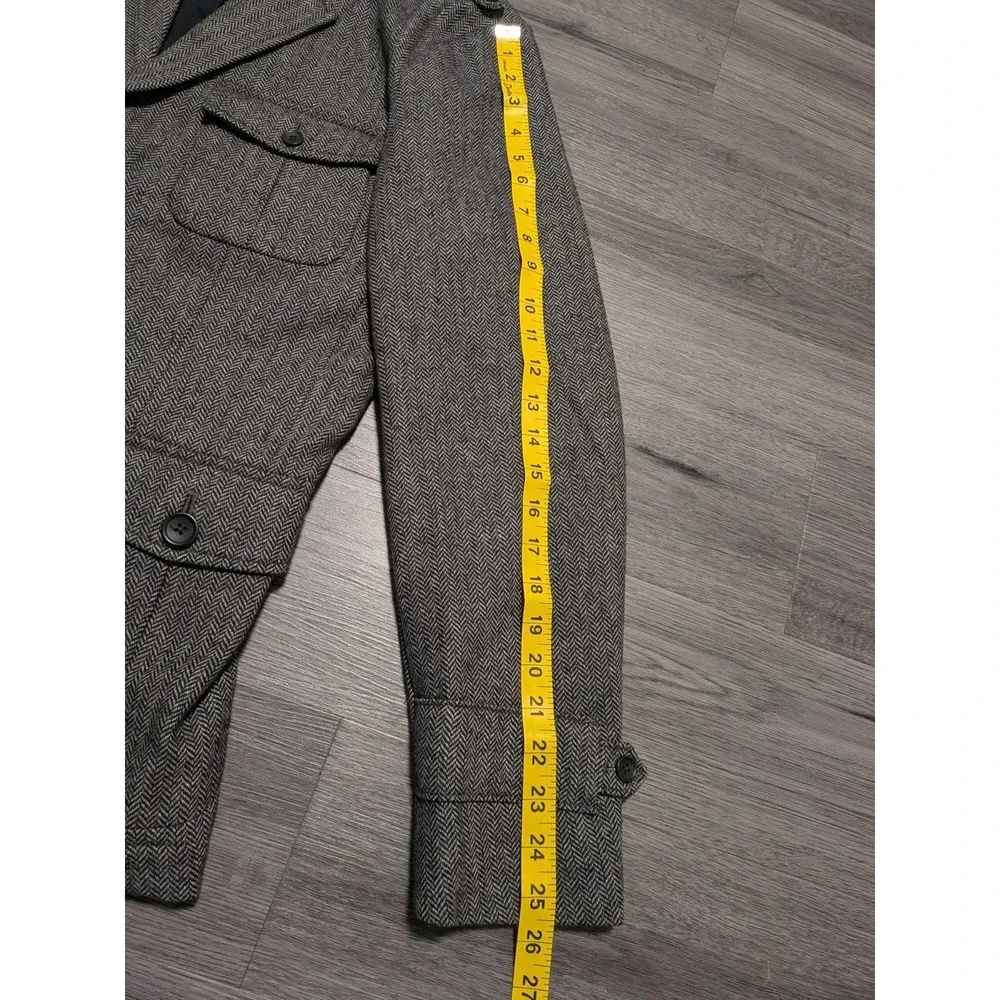 Banana Republic Men's Gray Wool Blend Military Epaulette Jacket Blazer Size 40R